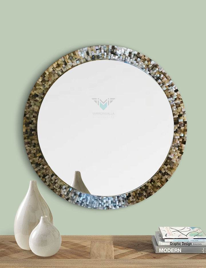 Chocolate MOP Mirror Dressing Table Mirror Mirrorwalla