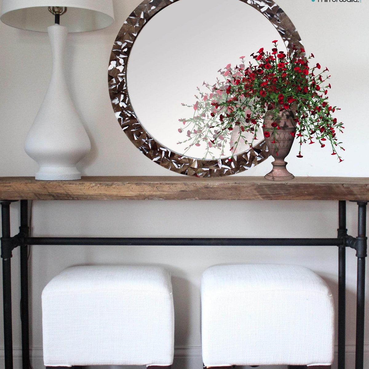 Chocolate MOP Mirror Dressing Table Mirror Mirrorwalla