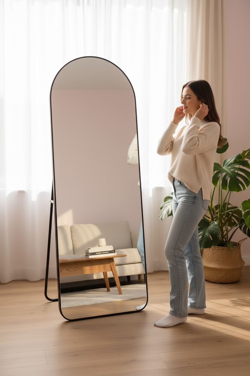 （株）吉桂　stand mirror  b3600wn Zito-B full length standing mirror – Mirrorwalla