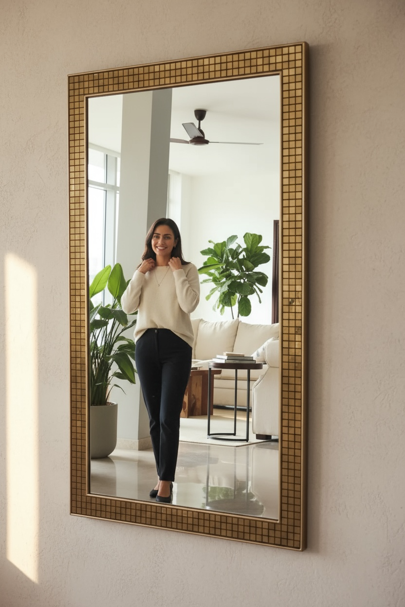 Gold Mosaic Dresser Mirror