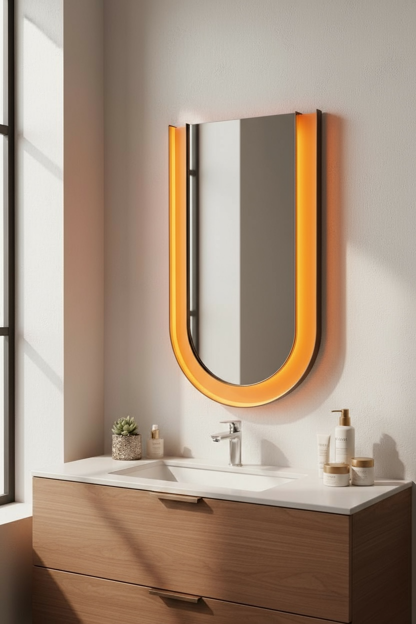 Brown Yuri led backlit mirror