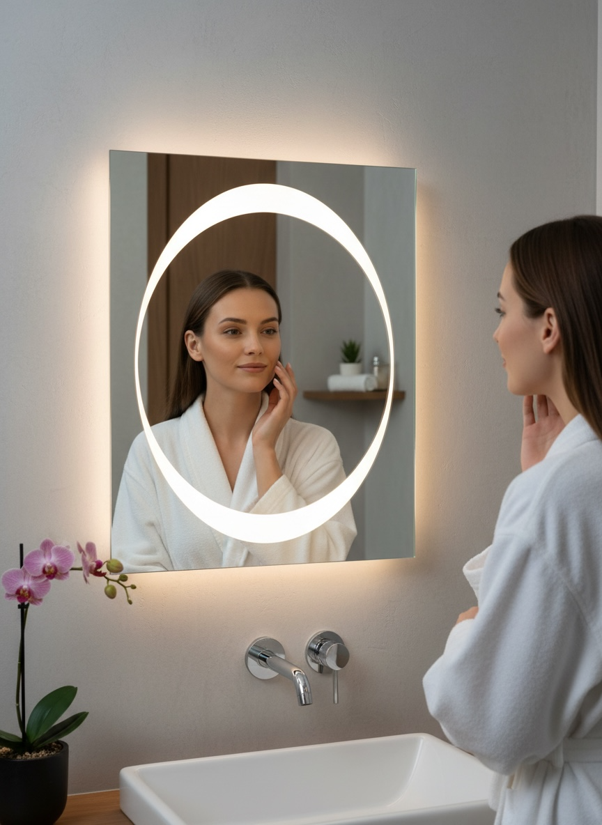 Oval Moon LED Mirror