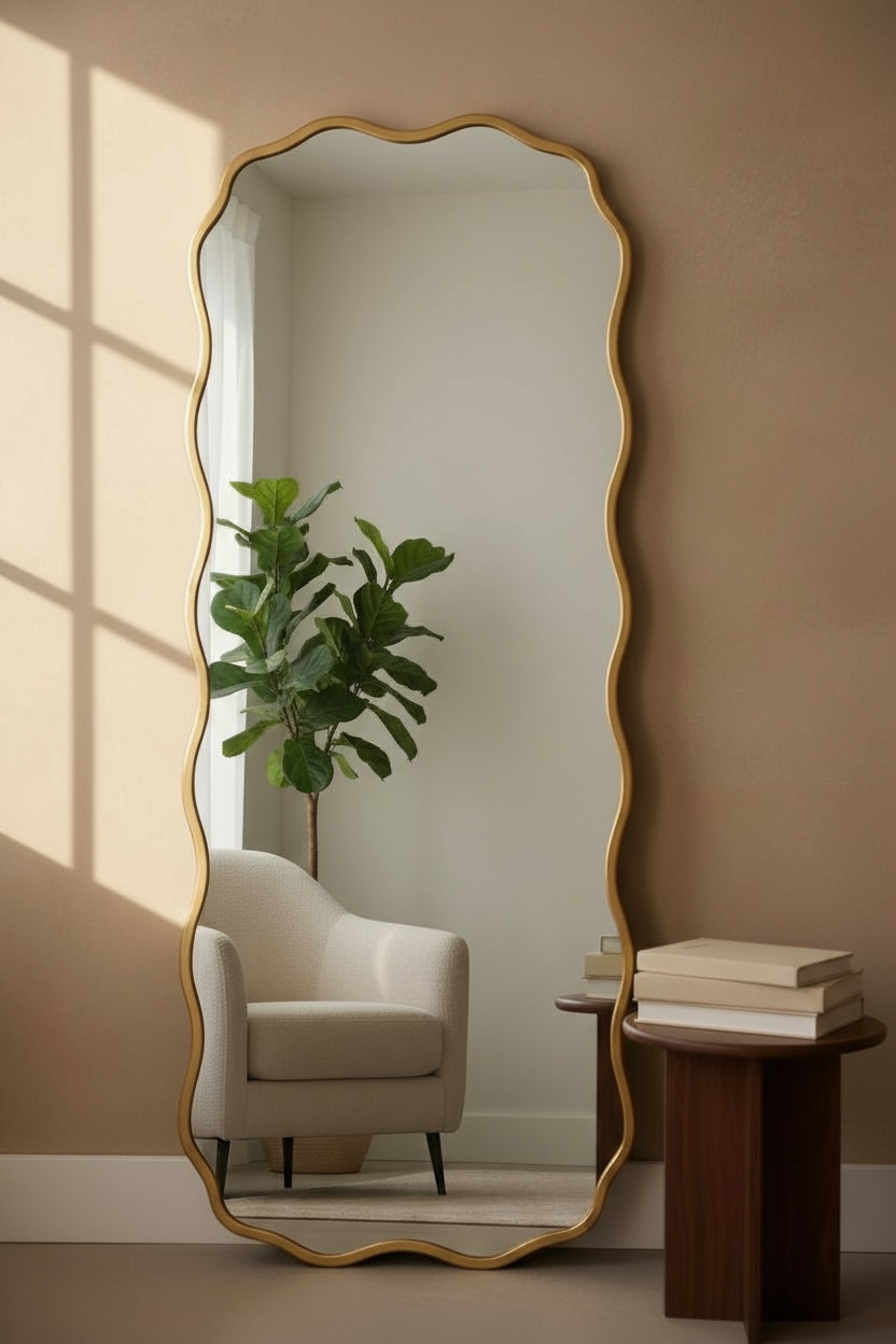 Gold Pyramids Dresser Mirror