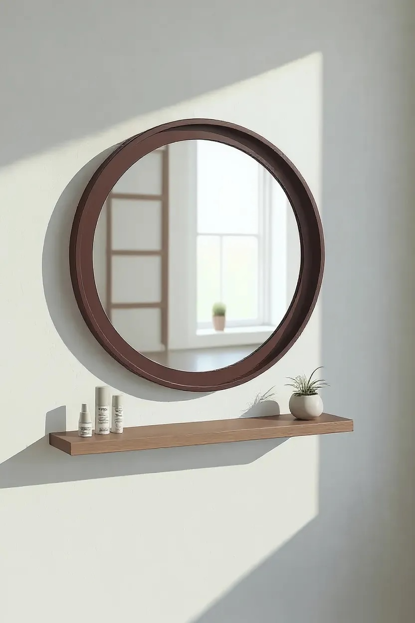 Teak-bowl Decorative Mirror