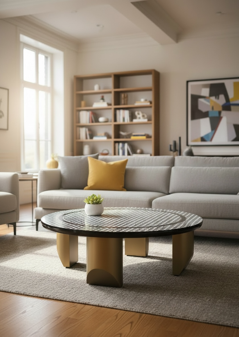 Trevix gold centre table