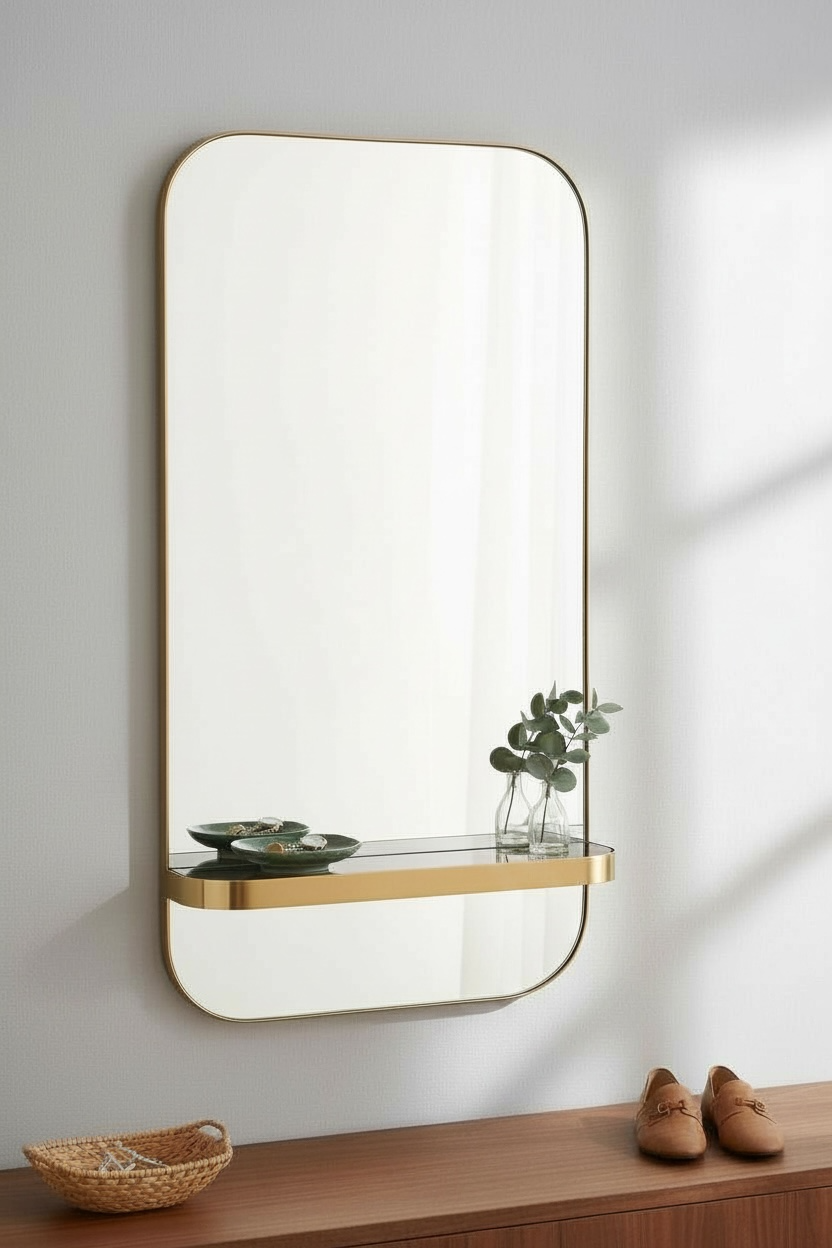 Glossy Shelve Decorative Mirror
