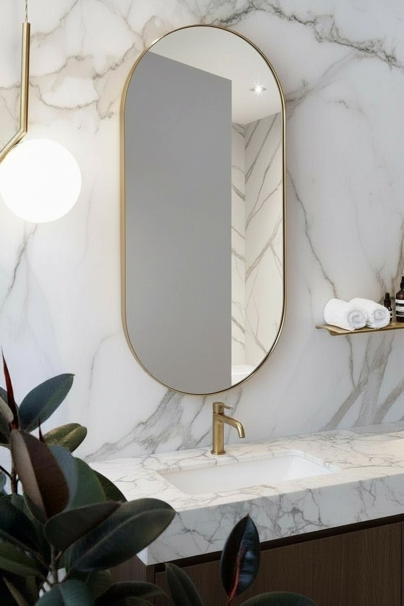 Brass Capsule Led Mirror