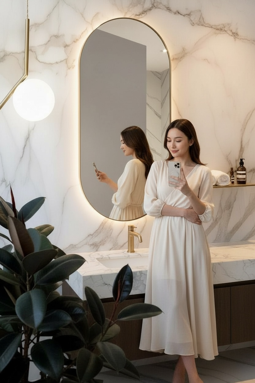 Brass Capsule Led Mirror