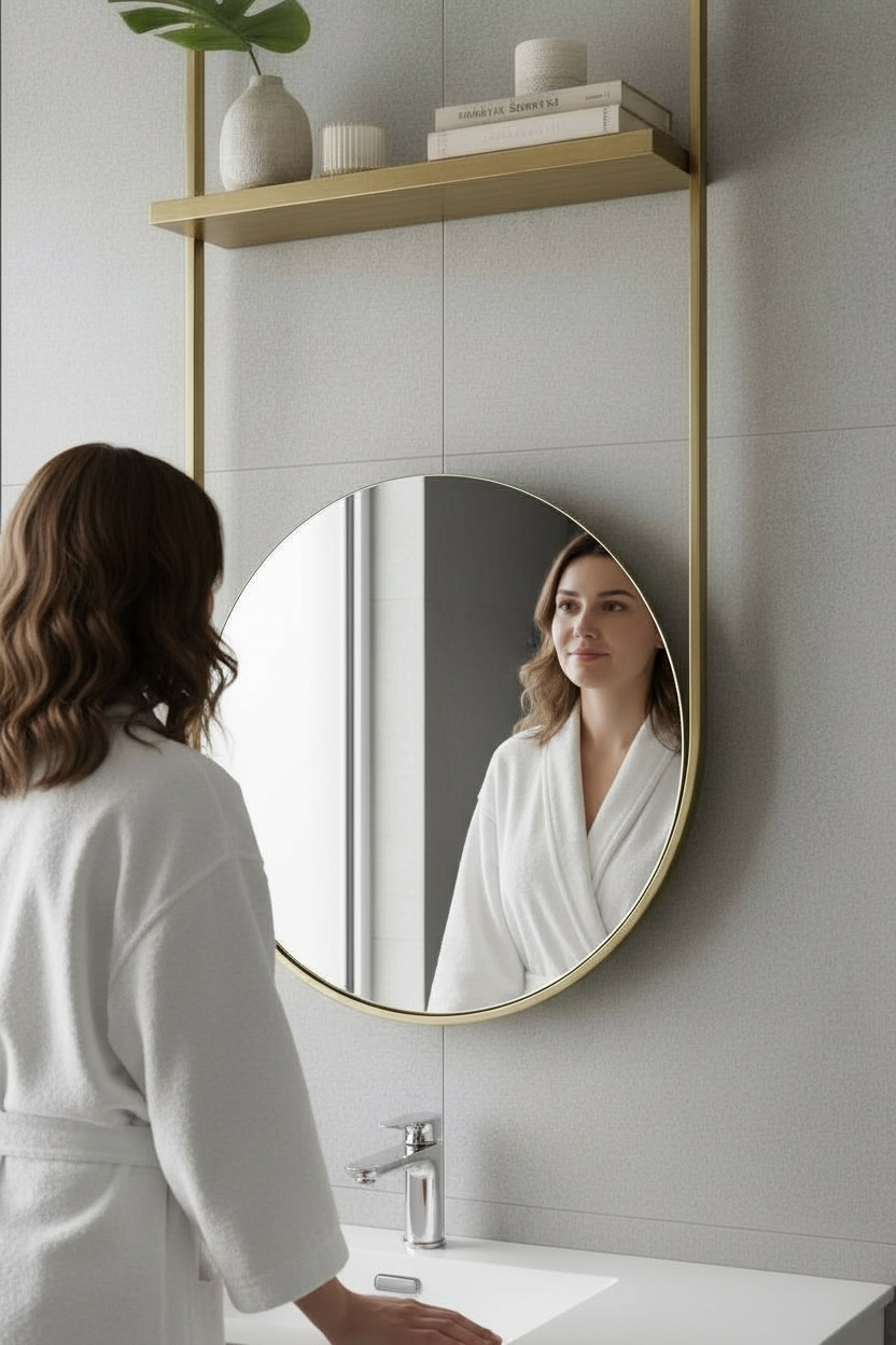 NestO brushed gold mirror