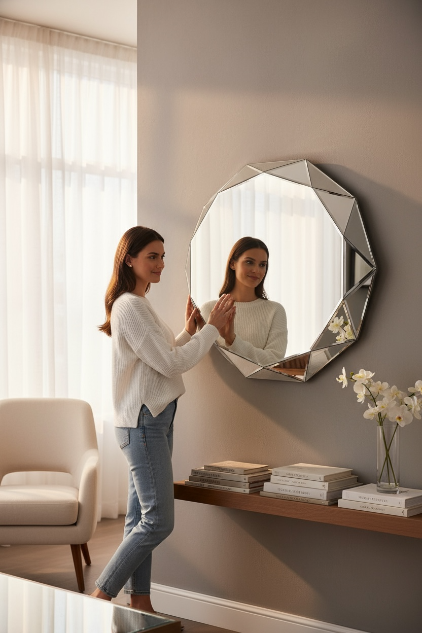 Round Diamond Decorative Mirror
