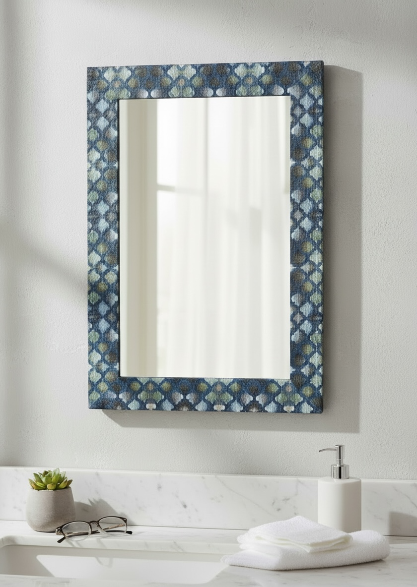Blue Pearls Leaf Dc Mirror