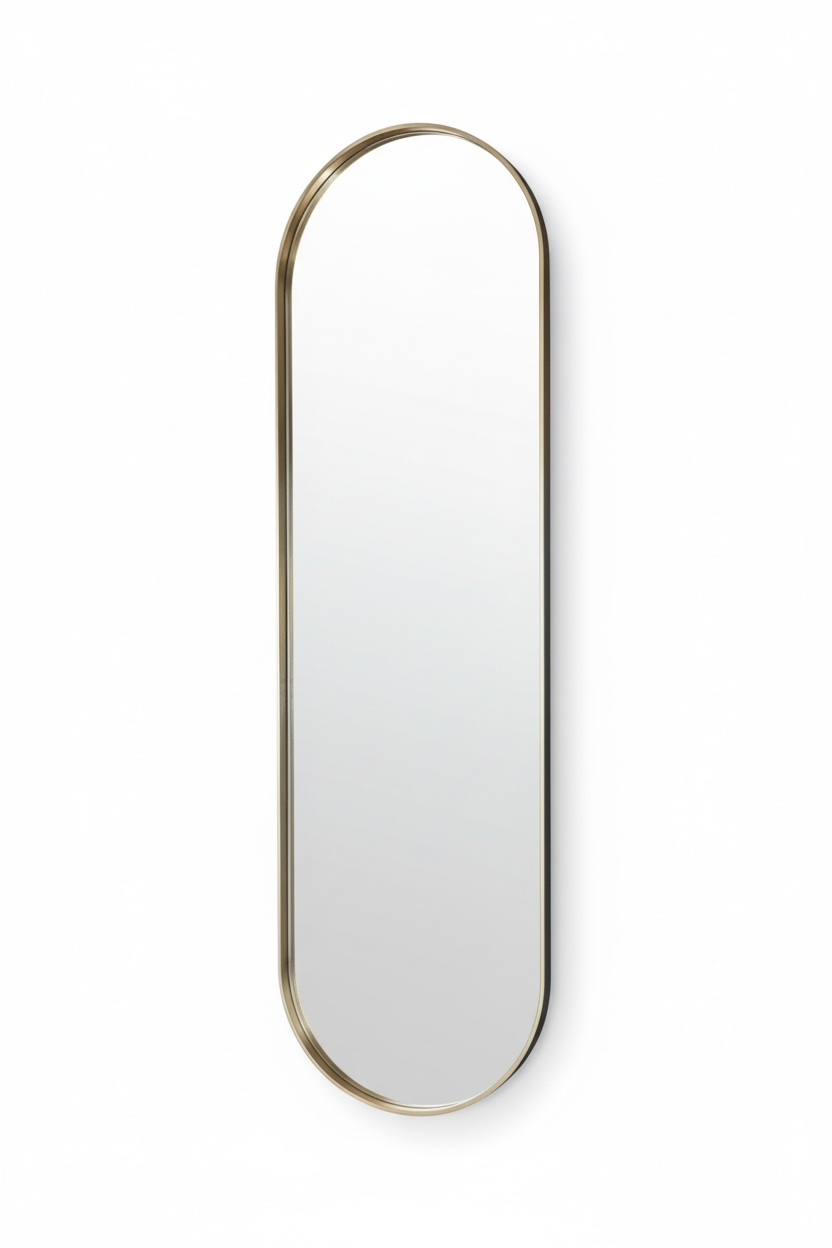 Glossy Gold Capsule Long Mirror