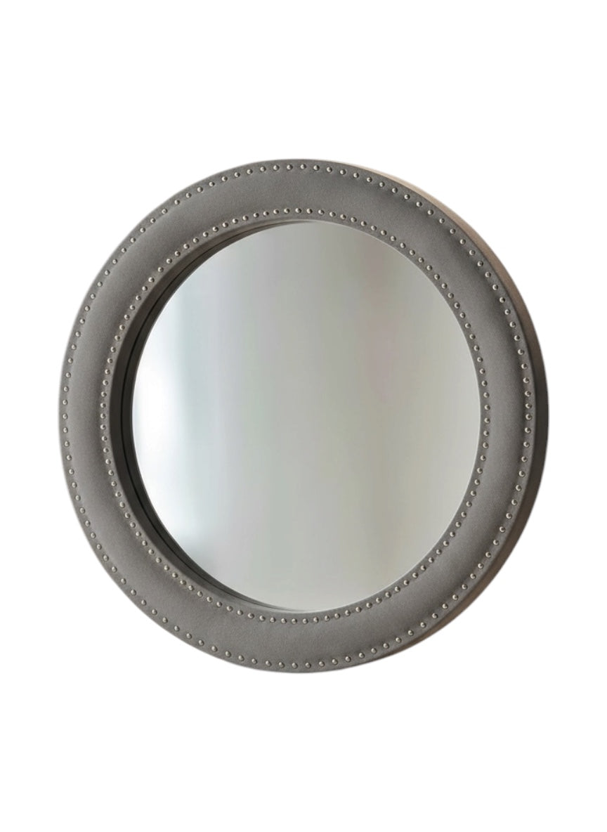Round Velvet Decorative Mirror