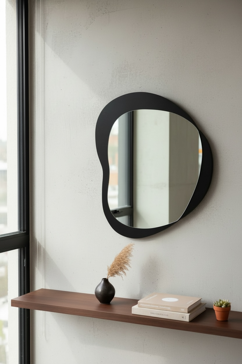 Black Heart Decorative Mirror