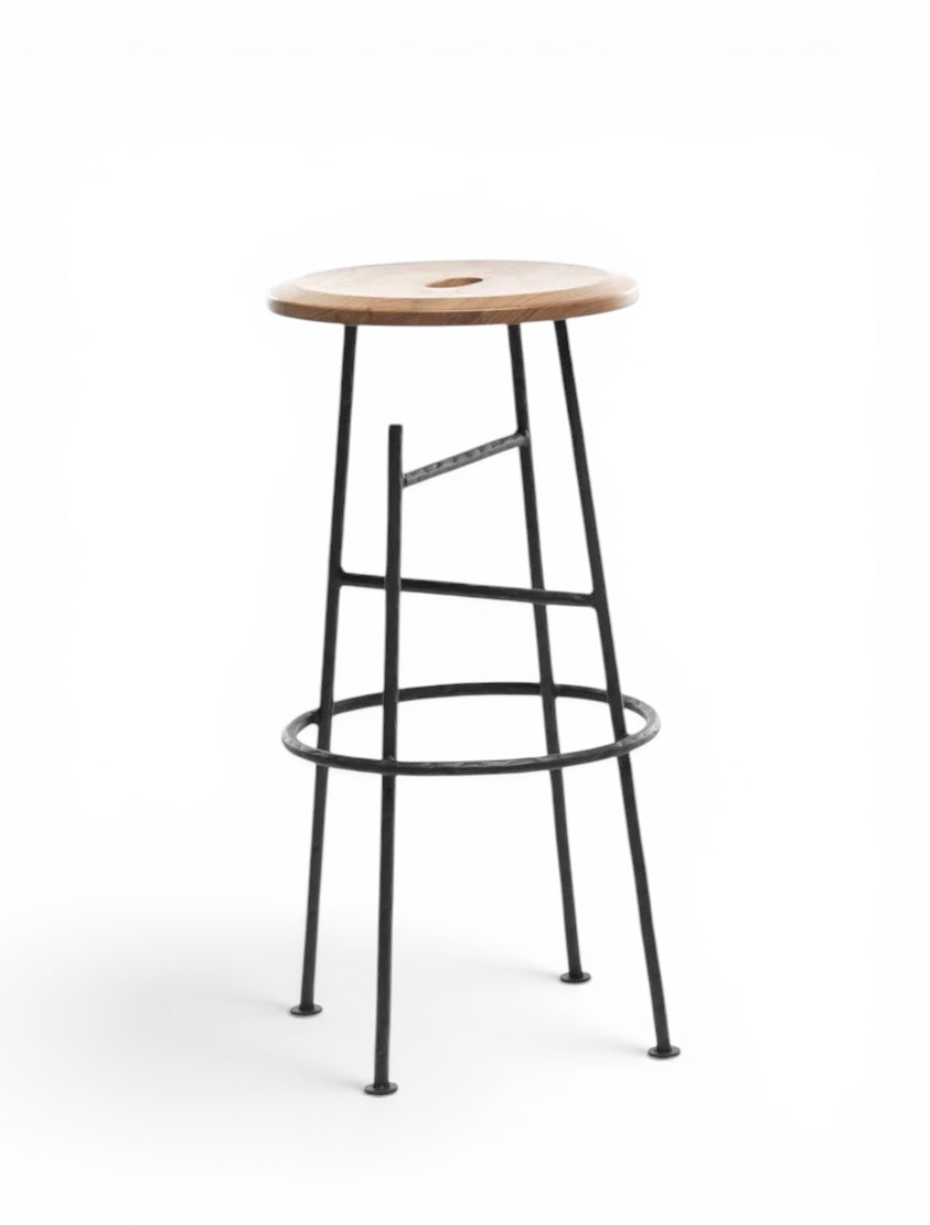 Beaten Black bar stool