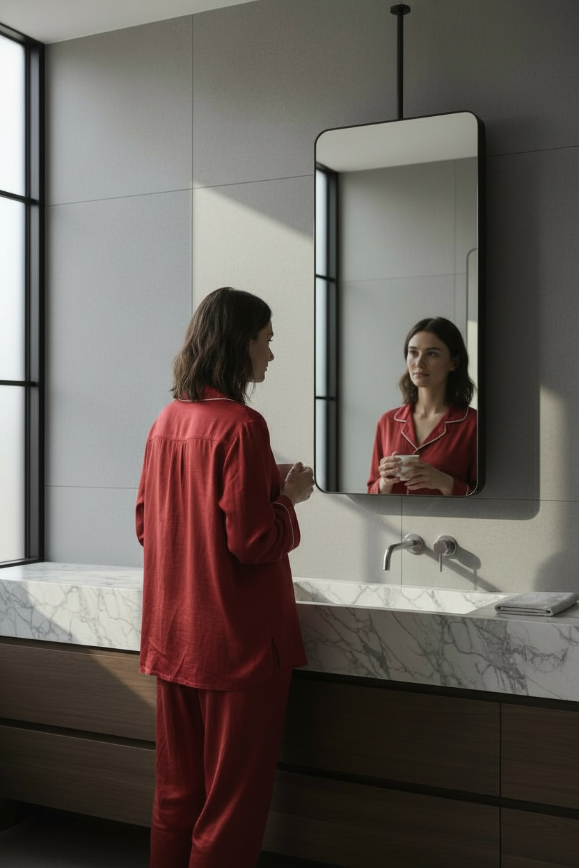 Suspended Black Pvd Mirror