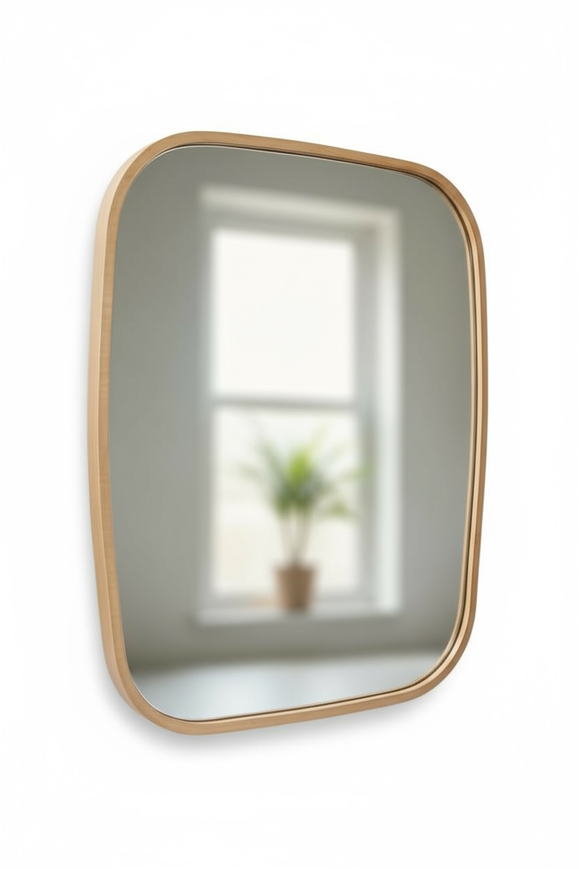 Brown round edge decorative mirror