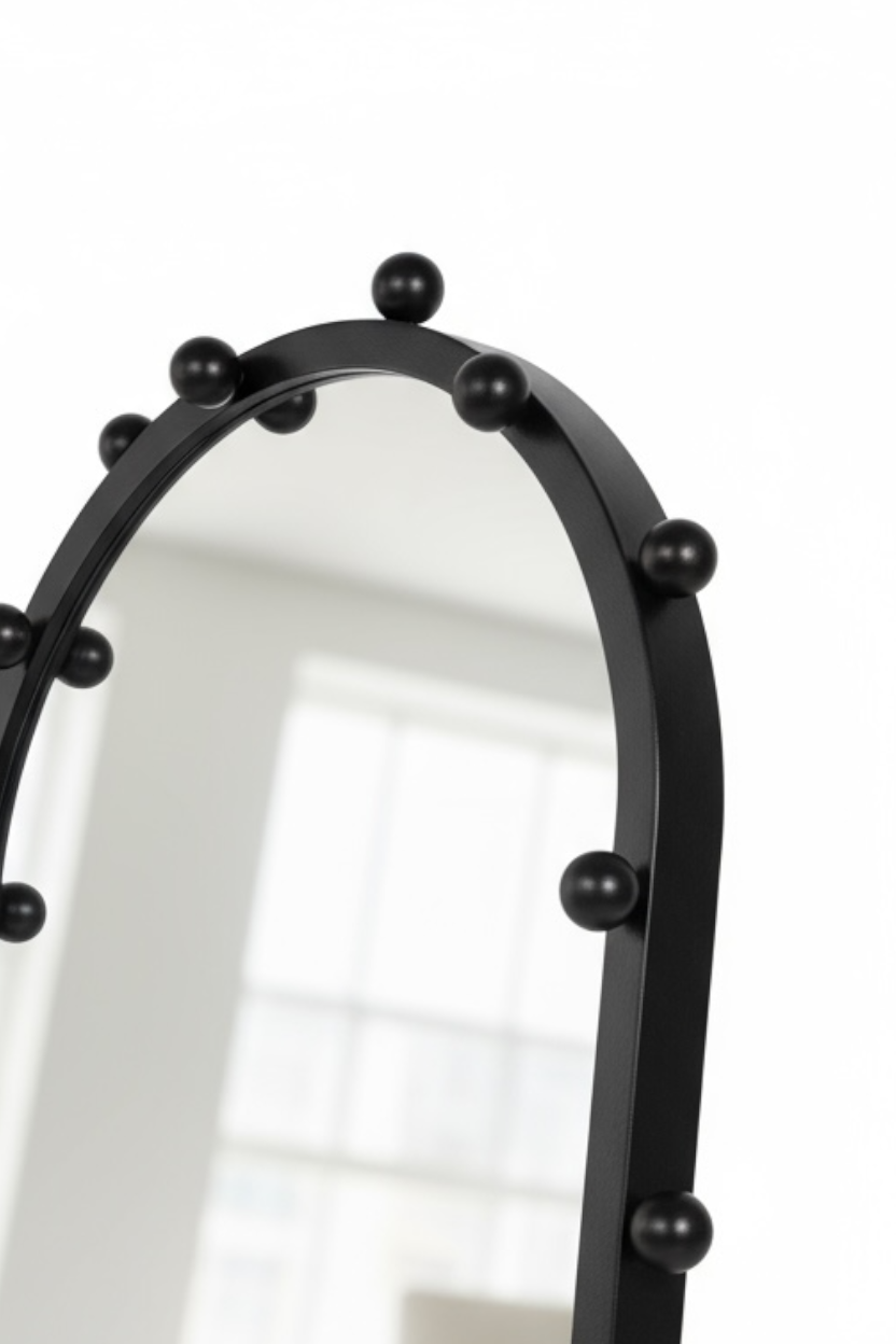 Long Black Oval Mirror