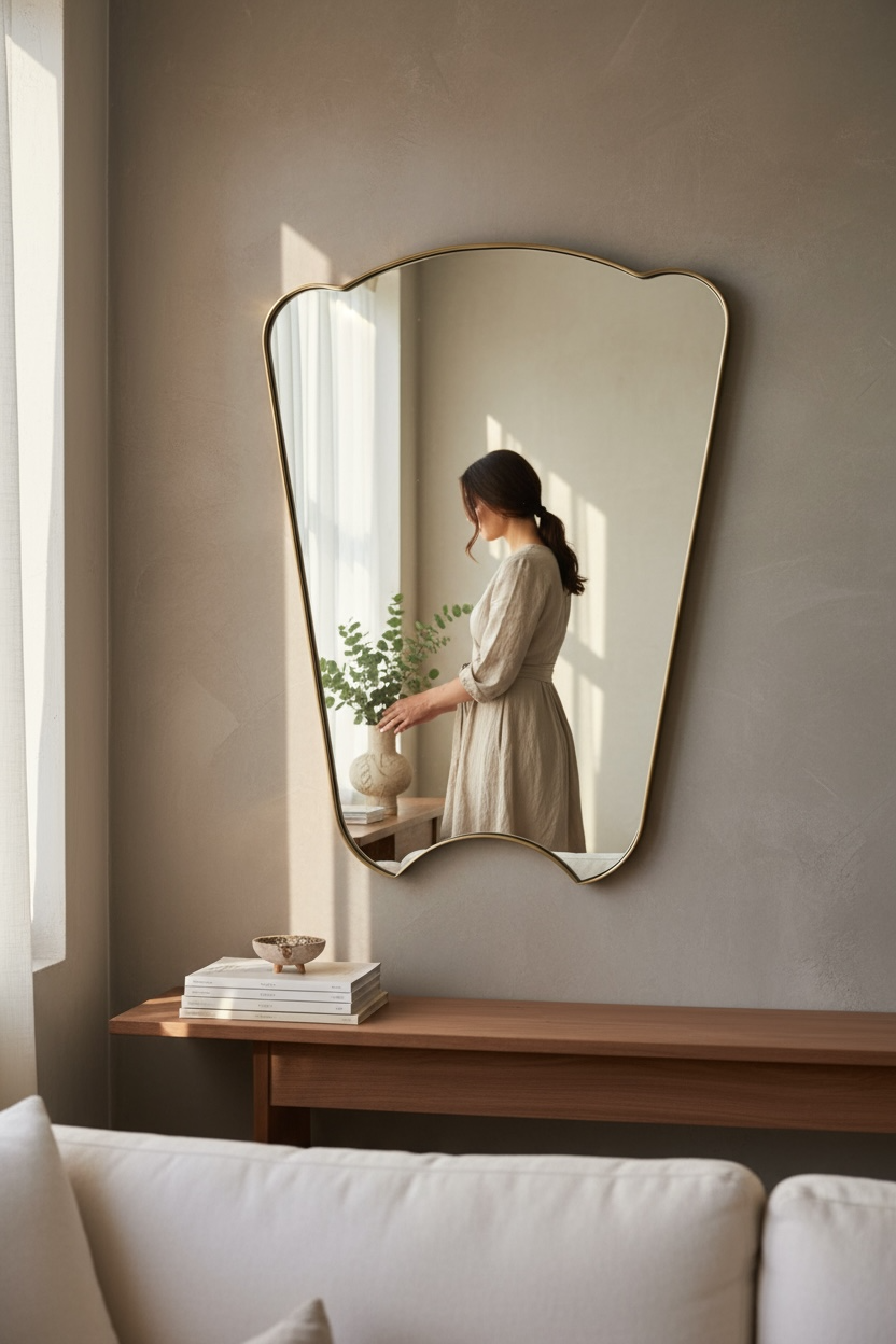 Orchi brushed gold dc mirror
