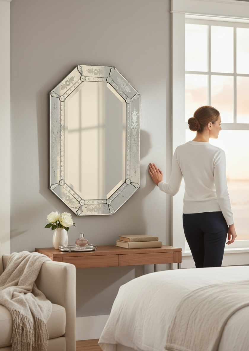 Hexagon Venetian DC Mirror