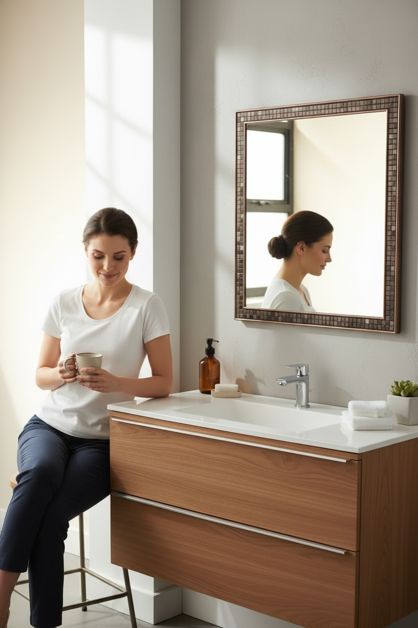 Italian Copper Mosaic Decorative Mirror