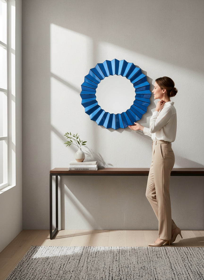 Blue Waves Decorative Mirror