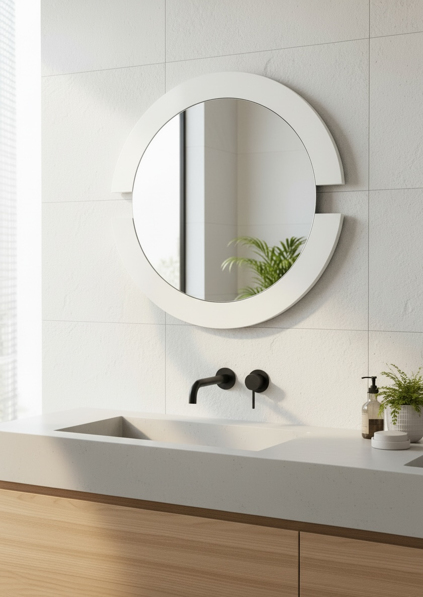 White Double C Mirror