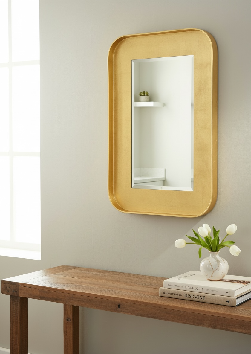 Gold Leaf Rectangle Dc Mirror