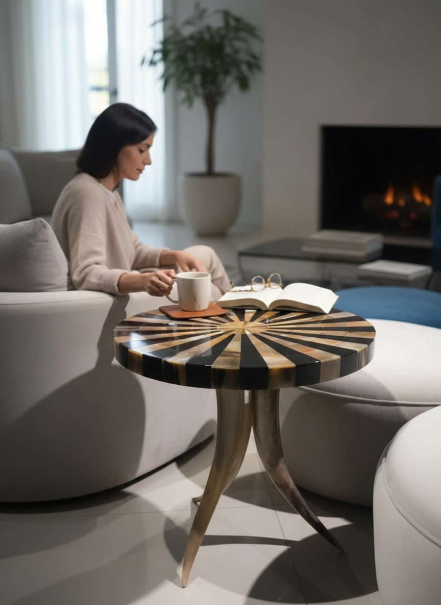 Xizo Hone round coffee table