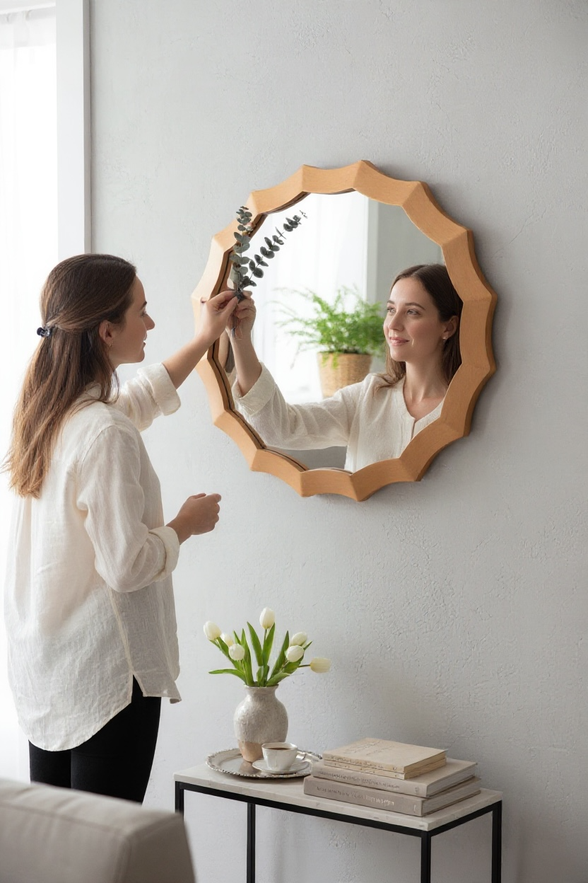 Copper Leaf Bet Wind Mirror
