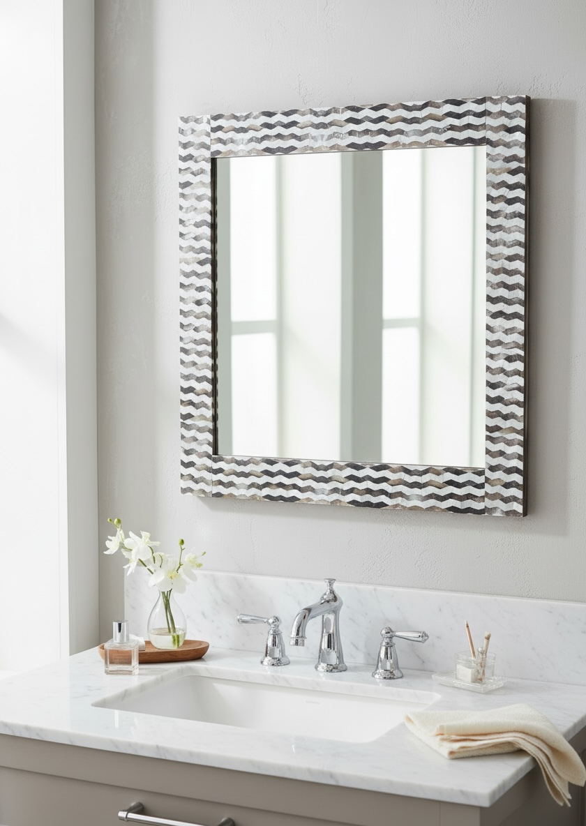 MOP Waves Decorative Mirror