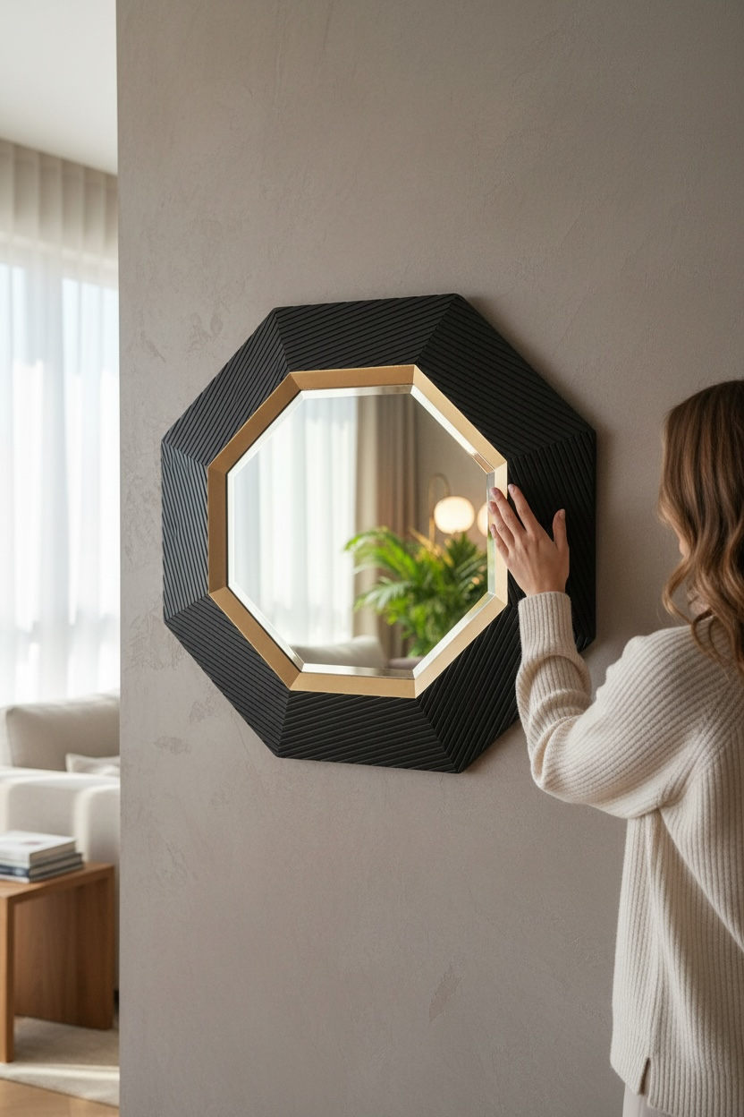 Black Hexgold decorative mirror