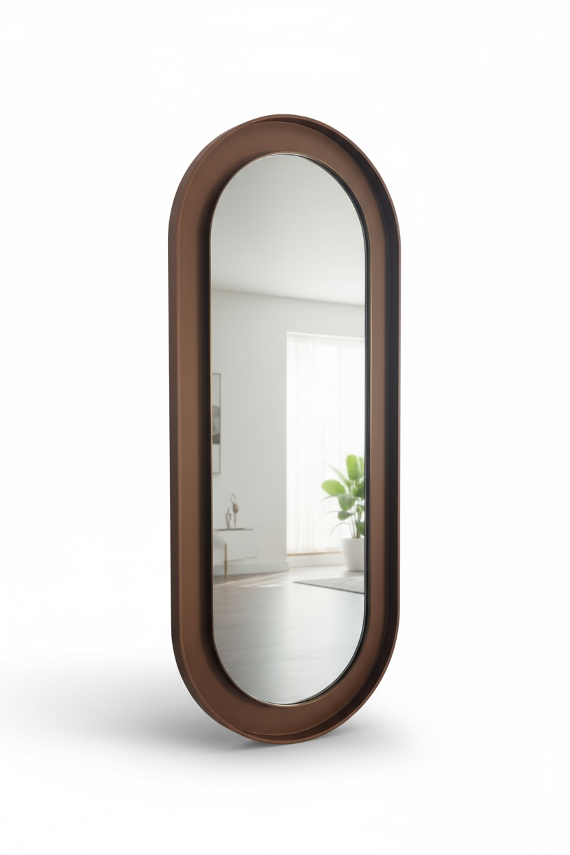 Brown capsule led backlit mirror