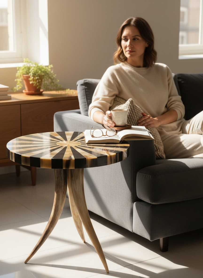 Xizo Hone round coffee table