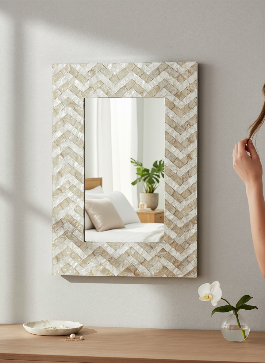 Wave Pearl Designer Mirror