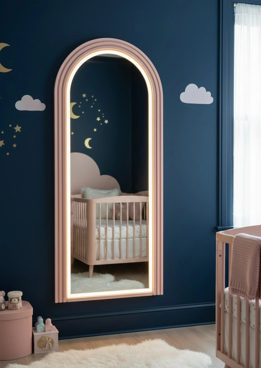 Pink arch full length led mirror