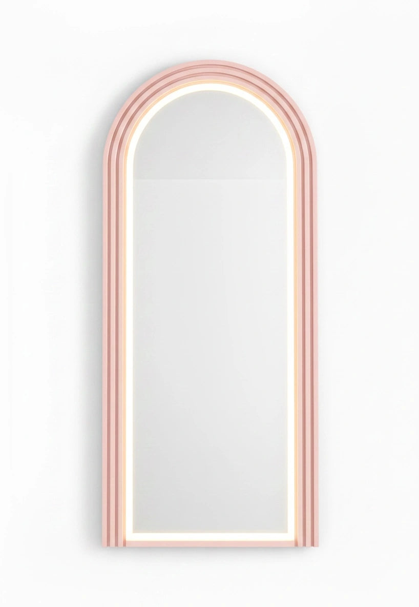 Pink arch full length led mirror