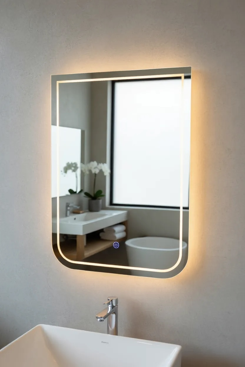 Twolines LED backlit mirror