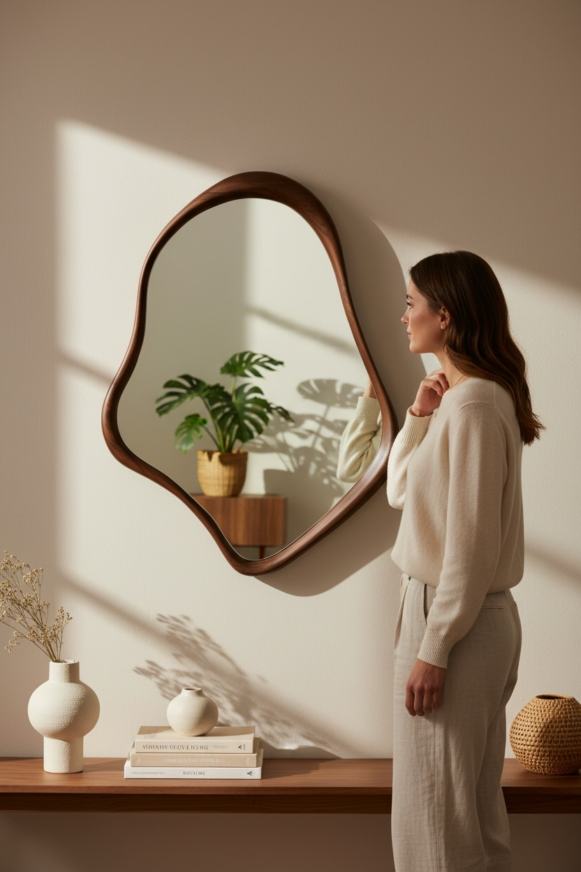 Teak Organic dc mirror