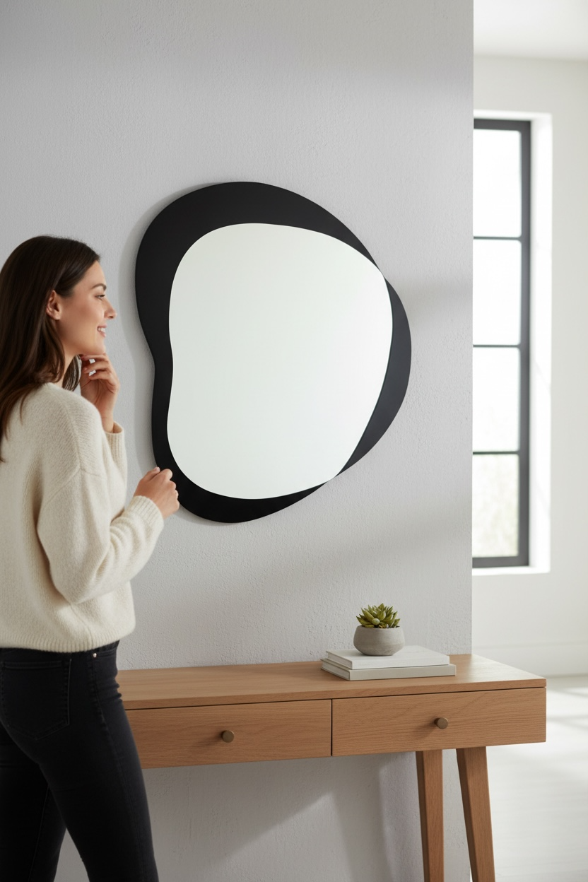 Black Heart Decorative Mirror