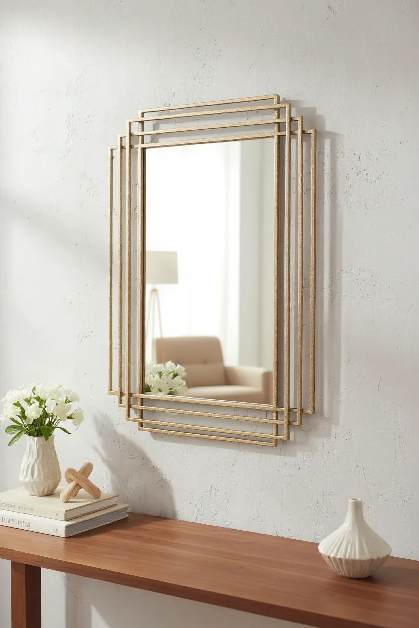 Metal gold decorative mirror
