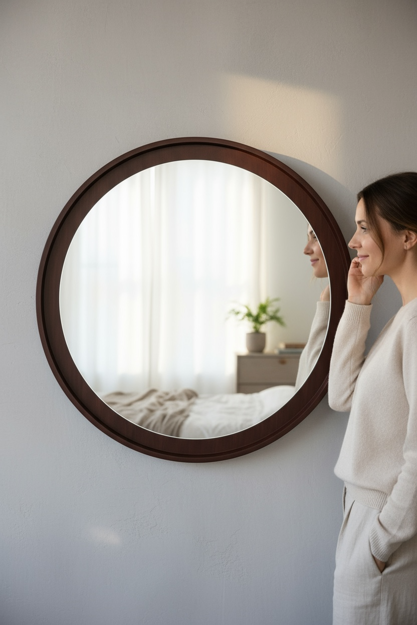 Teak-bowl Decorative Mirror