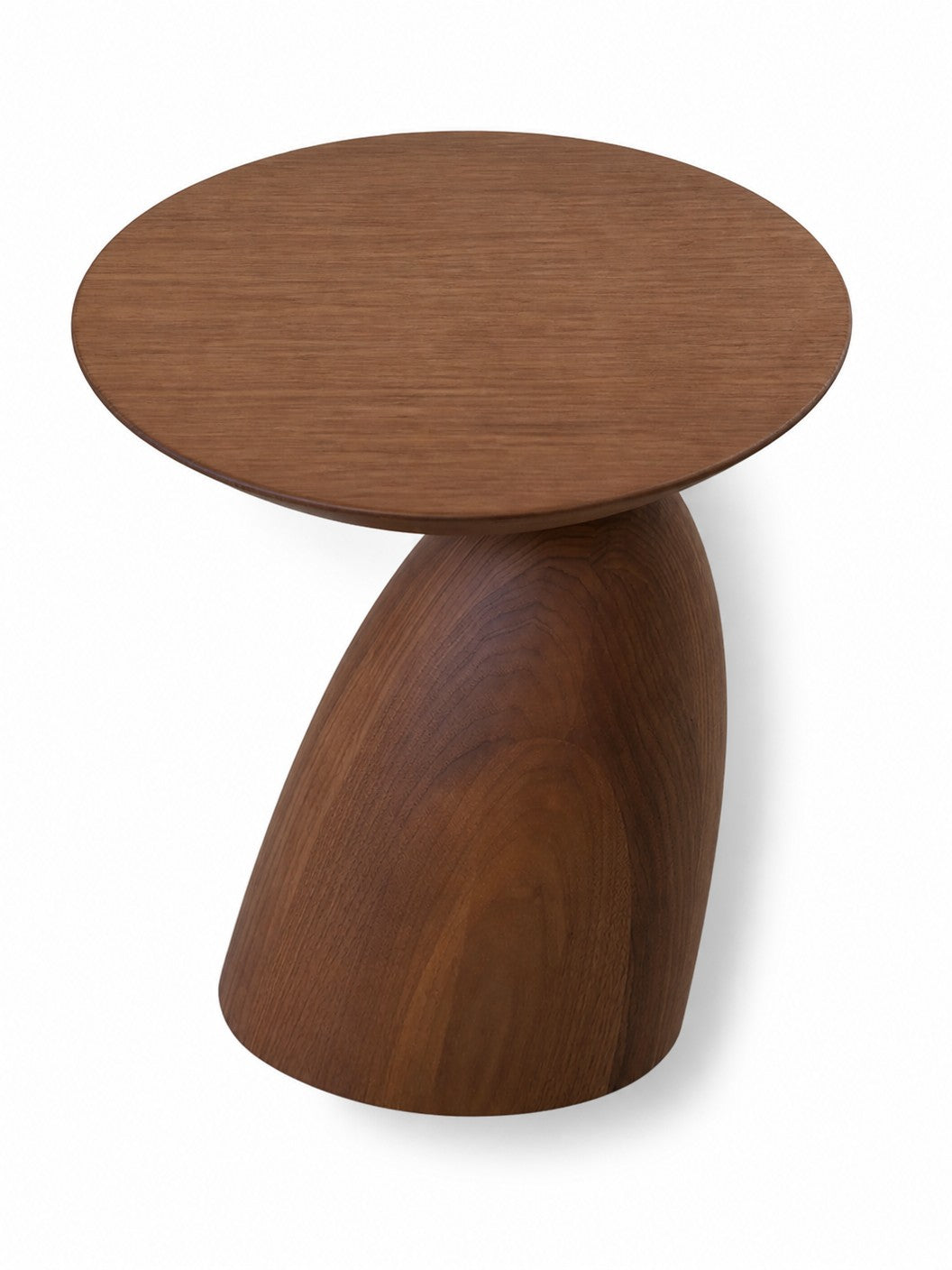 Dark brown wood parable side table