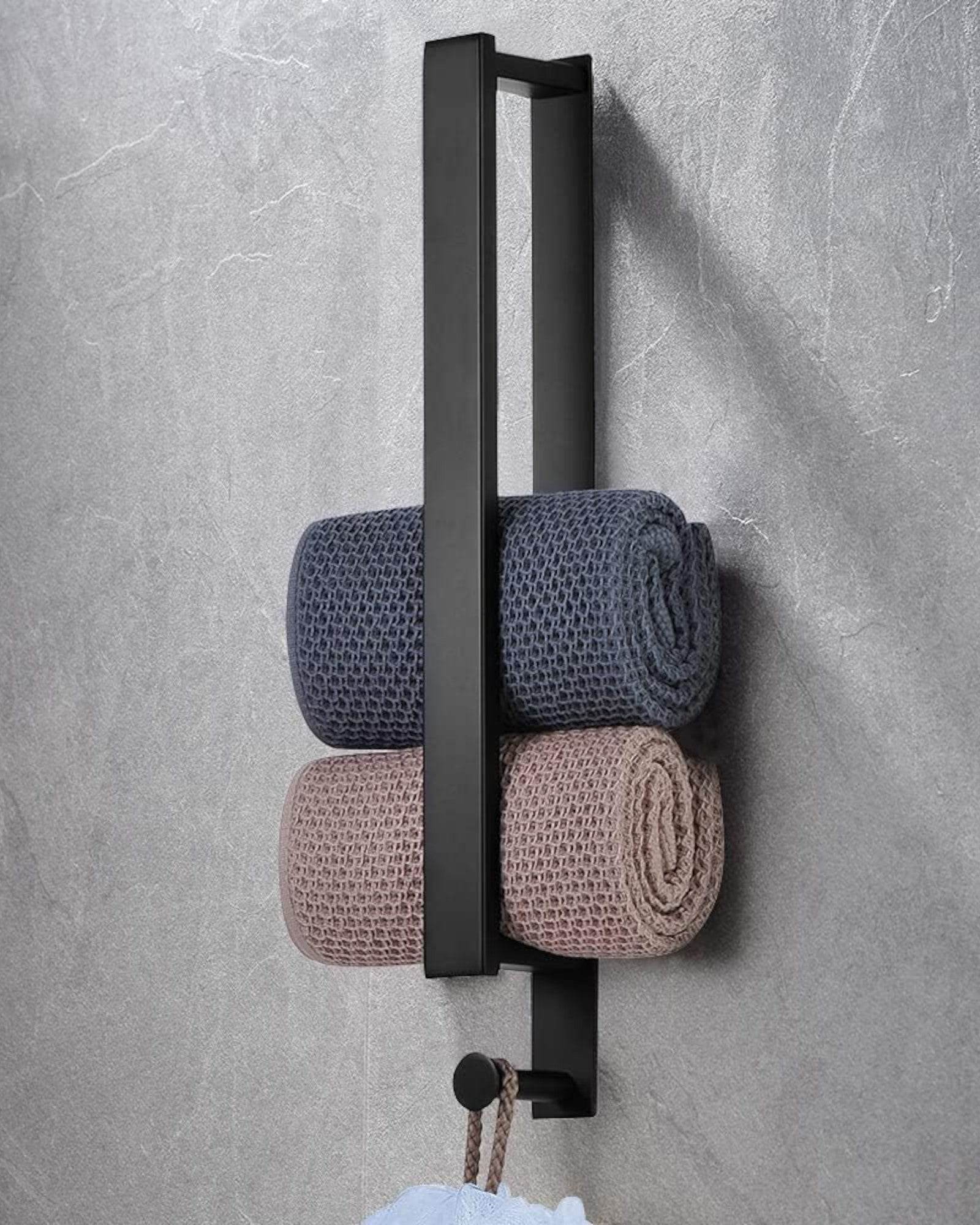 Black Dorzo towel holder - Mirrorwalla