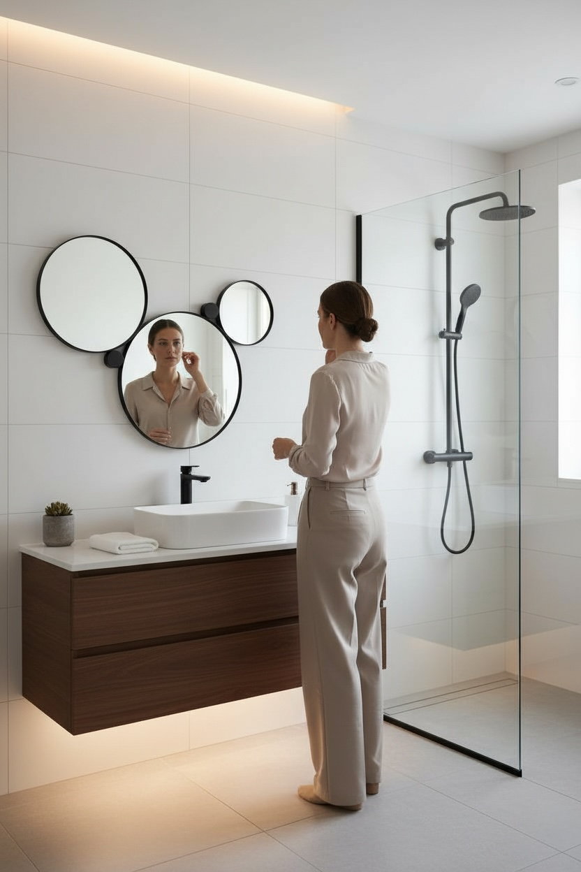 Black Metal F10 Decorative Mirror