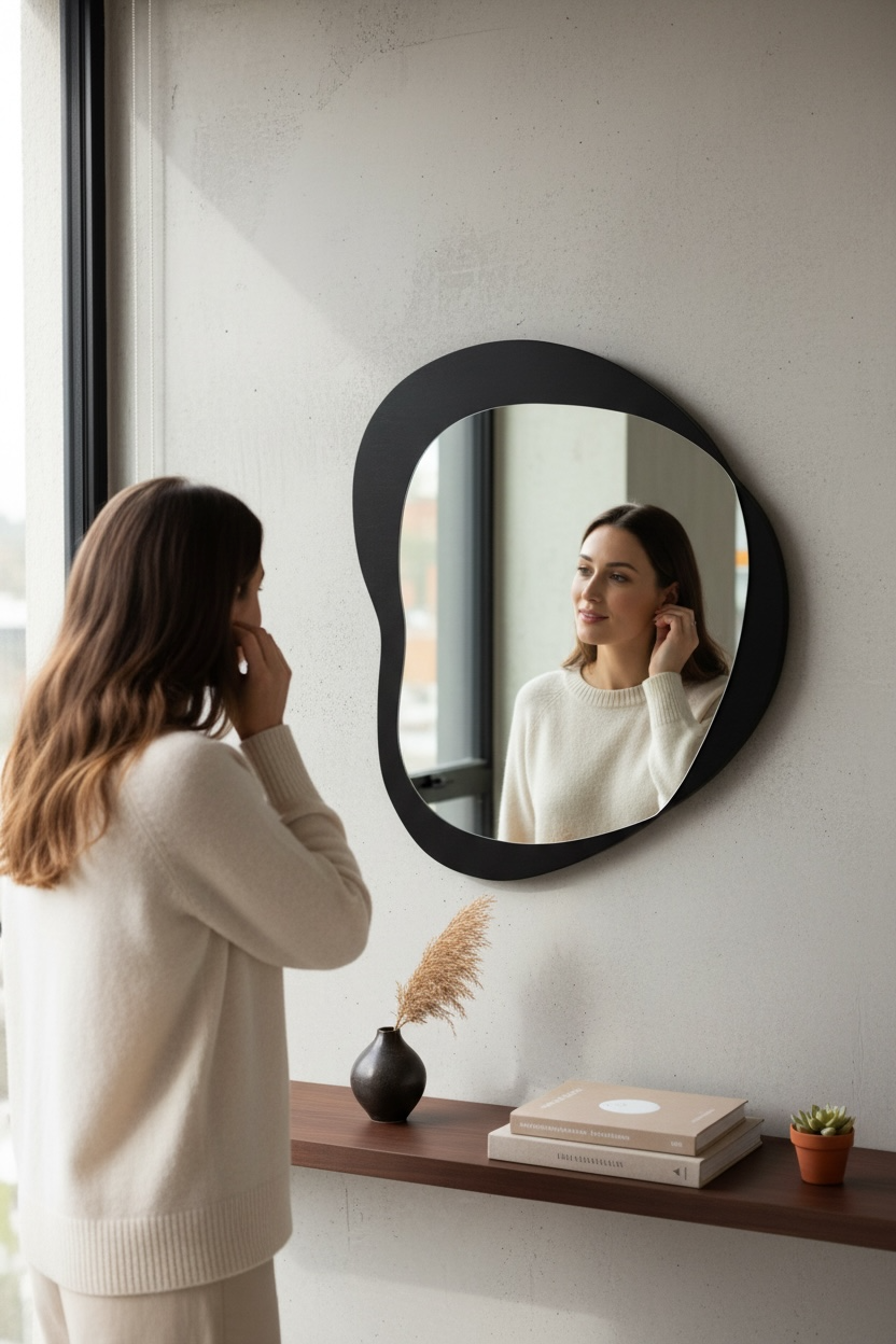 Black Heart Decorative Mirror