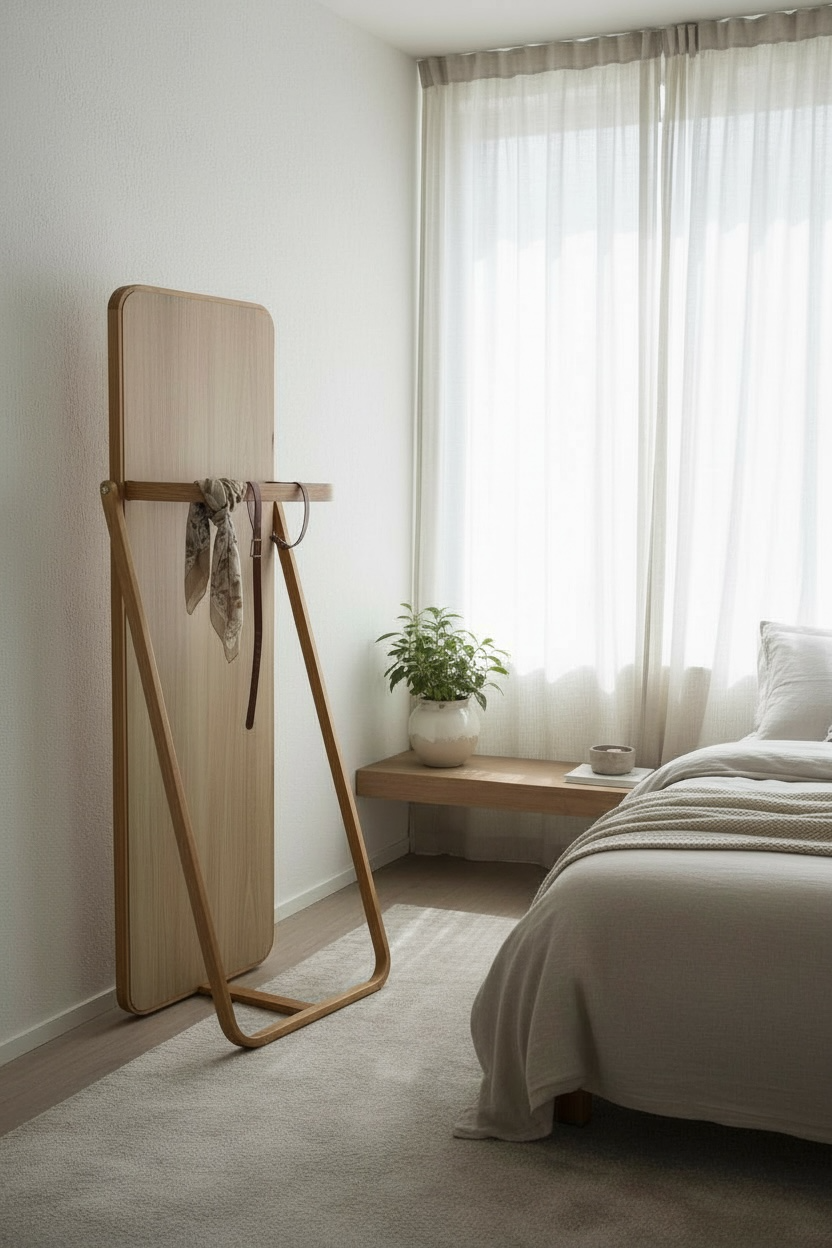 Oak wood C1 floor mirror