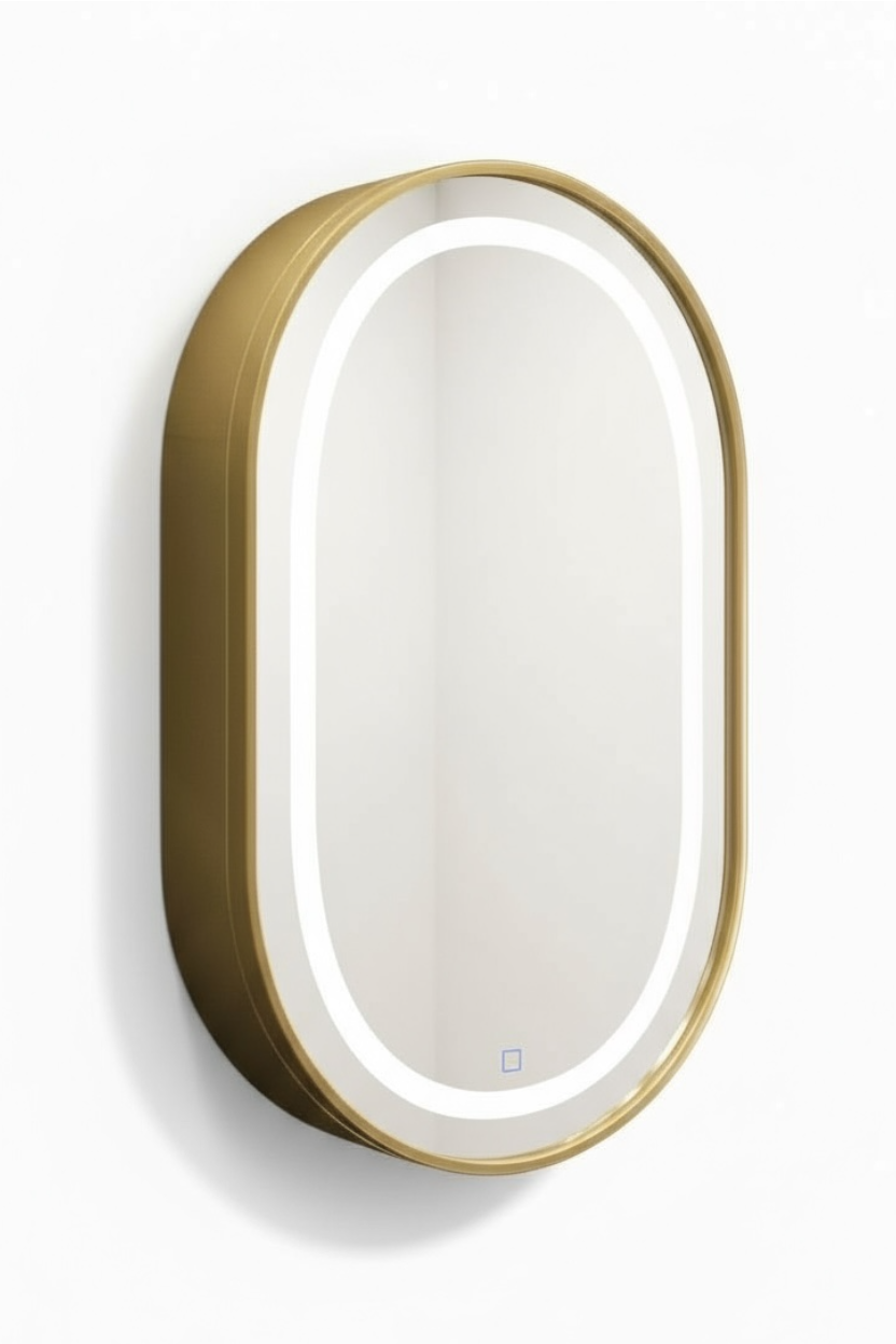 Golden Led Storage Mirror