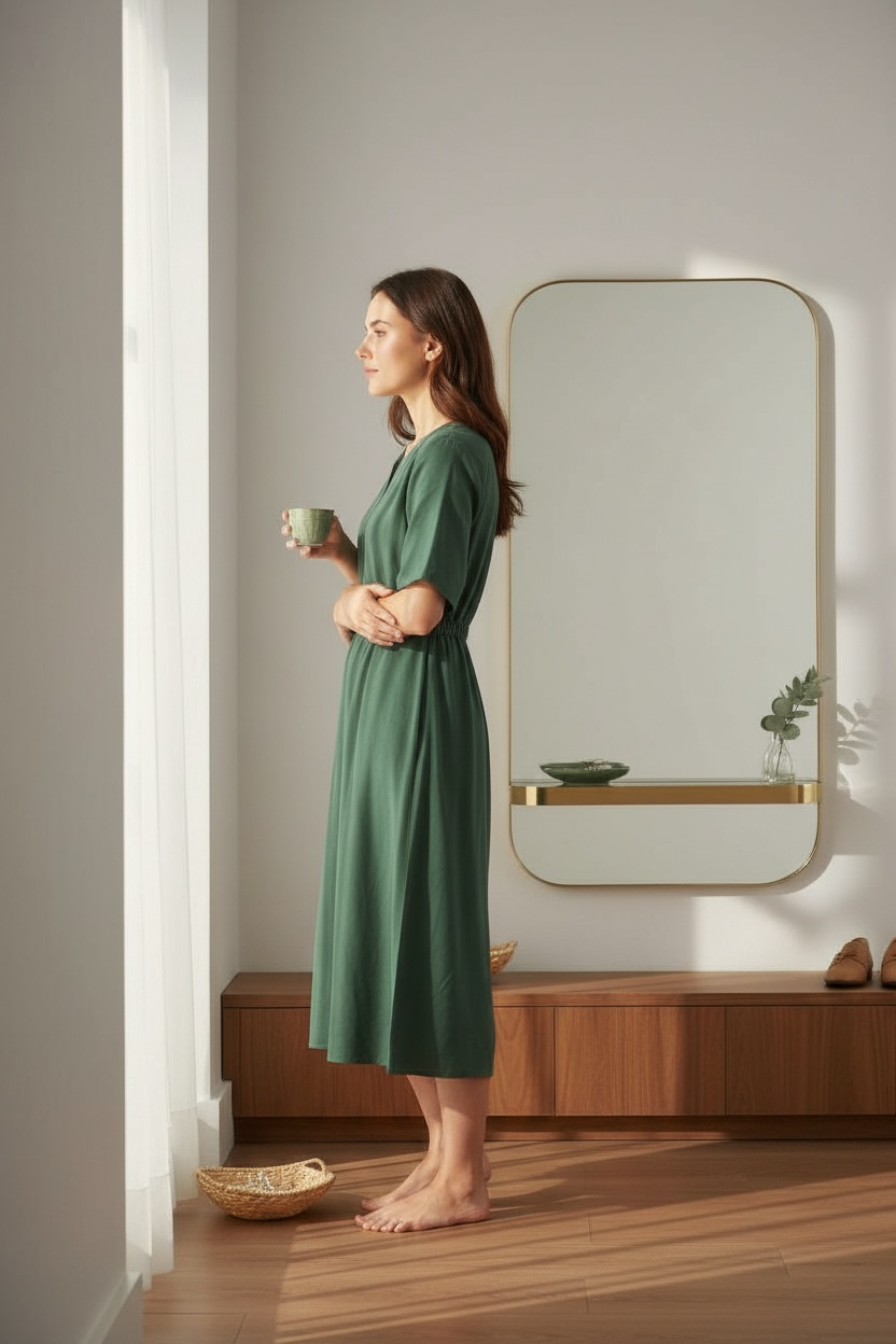 Glossy Shelve Decorative Mirror