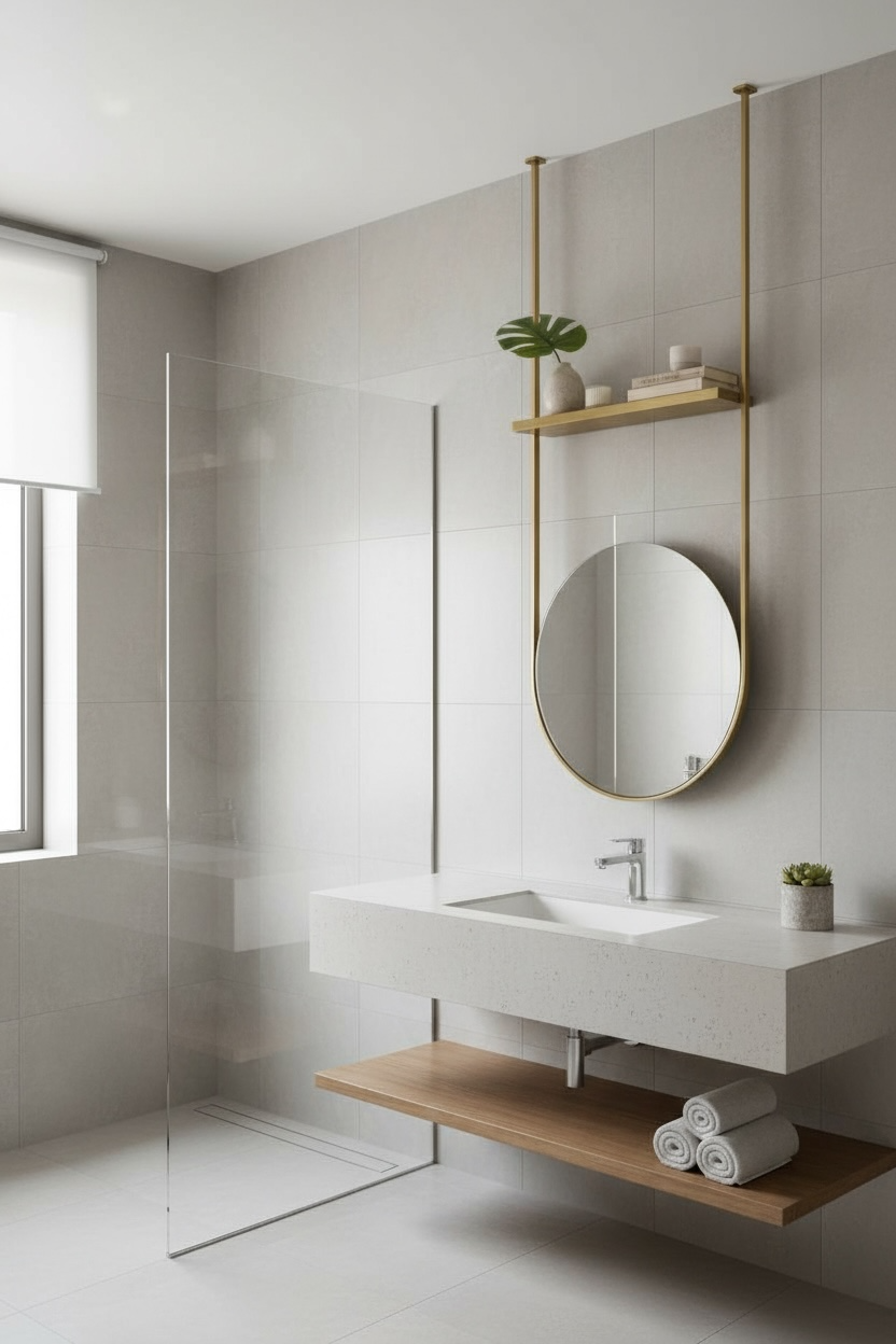 NestO brushed gold mirror